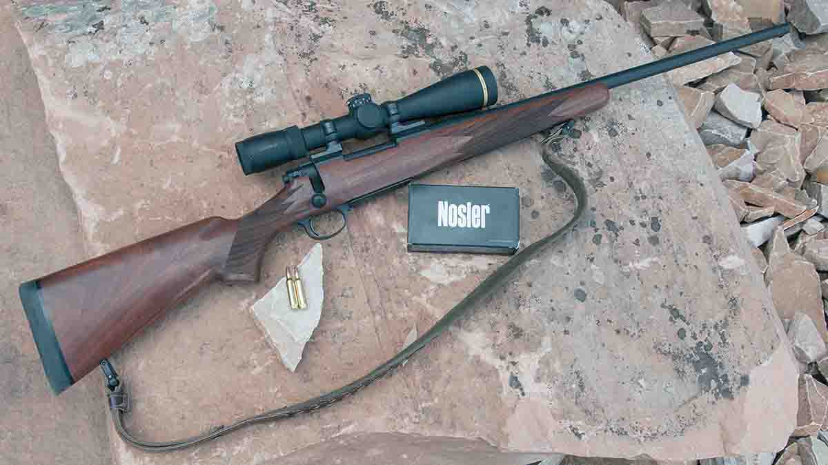 A borrowed Nosler M48 Heritage rifle with a Leupold VX-5 HD 3-15x 44mm CDS-ZL2 scope was carried during a pronghorn hunt last fall. Heritage stocks feature better-than-average walnut and classic sporting rifle lines.